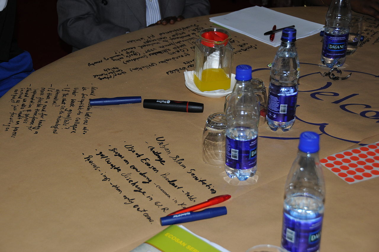 Examples of the flip-chart notes recorded during the discussions